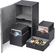 Scimi X-Large Commander Premium Double Deck Box for 200+ Sleeved Cards Pro Twin Flip Deck Case with 3 Tray Fits MTG/TCG/CCG (Elegant Cross Pattern)