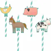 Barnyard Birthday Paper Straws (Pack of 12)