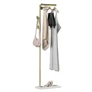 Coat Rack Stand Freestanding Base Gold Clothing With Satin Steel Finish Natural