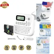 Portable USB Label Maker with QWERTY Keyboard & Waterproof Tape for Organization