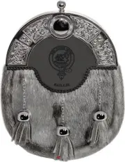 Baillie Dress Sporran 3 Tassels Studded Celtic Arch Scottish Clan Crest
