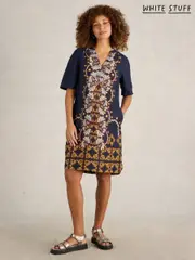 White Stuff Blue June 100% Linen Dress (F97388) | $182