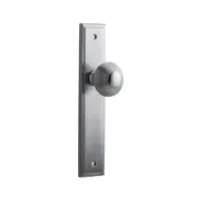Iver Guildford Door Knob on Stepped Backplate Brushed Chrome
