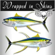 Yellowfin Tuna Walleye Decals Fish Stickers Tackle Box Truck Trailer AFP-0113