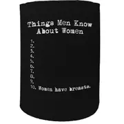Alcohol Stubby Holder - Things Men Know About Women - Funny Novelty Birthday Gift Joke Beer Can Bottle