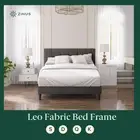 Bed Frame Queen Double King Single Full Size Mattress Base Platform Fabric LEO