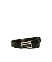 Loop buckle double-sided leather belt One size Black