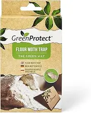 Green Protect Flour Moth Trap - Sustainable Insect Trap - Insecticide Free Monitoring Device - Kitchen Home Office and More - Meal Moth, Weevil Moth and Grain Moth - Pack of 2