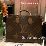 二手正品LV M45321 ONTHEGO MM手袋 大LOGO 購物袋 手提包 媽咪包 雙肩包 托特包 單肩包