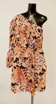 Ted Baker Women's Larae One Shoulder Mini Dress AP2 Pale Orange Size: 6 (US:2XL)