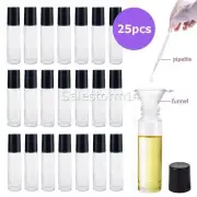 25Pack Glass Roller Bottle Perfume Essential Oil Rollerball Roll On Ball Bottles