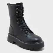 Women's Logan Lug Combat Boots with Memory Foam Insole - Wild Fable