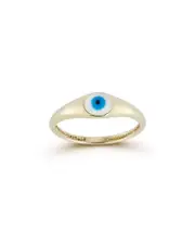 Ember Fine Jewelry 14K Enamel Evil Eye Signet Ring