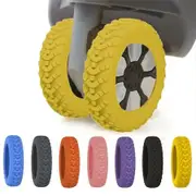 Yellow 8-Piece Set of Shock-Proof Wheel Covers - Silent Guard for Luggage Compartment
