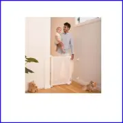 33" Tall Retractable Mesh Baby Gate - Indoor/Outdoor Use, One-Hand Operation