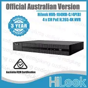 【Hikvision HiLook Official Australia】NVR-104MH-C/4P 4xCh 1U 4xPoE IP 4K 8MP NVR