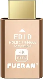 FUERAN 2.1 hdmi Dummy Plug,hdmi Dummy 4K 120Hz Virtual Display Emulator,Headless Ghost Display Adapter Support 3840x2160@120HZ,1440@120HZ,1080P@120HZ-dummy hdmi,edid Emulator (HDMI2.1-4K-1P)