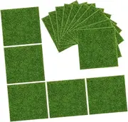 15pcs Faux Grass: 15 X 15cm Artificial Moss for Crafts Realistic Green Turf Outdoor Rug Miniature Garden Ornament for Succulent Planter