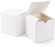 100 Pack of White 5cm Square Cube Card Gift Box - Folding Packaging Small rectan