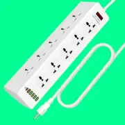 US to Japan Plug Adapter, 2 Prong to 3 Prong Outlet Adapter with 10 Outlets,6USB