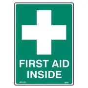 WILCOX SAFETY 5 PACK 55MM X 90MM FIRST AID EMERGENCY SIGN - SELF-STICK VINYL S69