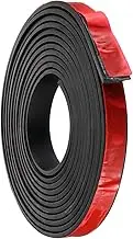 sourcing map Adhesive Rubber Strips, 15mm(W) x3mm(T) x5m(L) Solid Neoprene Rubber Sheet Rolls with Adhesive Backing for DIY Gaskets Seals Pads Crafts