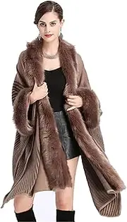[HAMKVBPR] Women's Shawl Scarf Women Plus Size Open Front Shawl Wrap Poncho Cape Winter for Party and Christmas