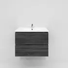 750mm Dark Grey Bathroom Vanity Wall Mounted Cabinet Wall Hung Vanity With Basin