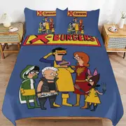 a1221 Bob\'s Burgers Duvet Cover Set, 3 Piece Bedding Set 86x70" Double Sided Printing Decorative Comforter Cover Set (1 Duvet Cover + 2 Pillow Shams)