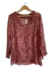Soft Surroundings Silk Aimee Shirt Floral Embroidered Top XL
