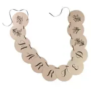 Hortense B. Hewitt Hortense B Hewitt Rustic Wreath Married Wedding Banner, black