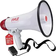 Pyle Megaphone Speaker PA Bullhorn Built-in Siren - Adjustable Volume Control & 1200Yard Range - for Football, Soccer, Baseball, Hockey & Basketball Cheerleading Fans & Coaches or for Safety Drills