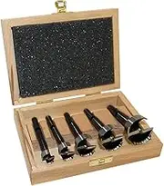 Fisch 5-Piece Wave Cutter Forstner Drill Bit Set, Includes Metric Sizes 15-35mm, Made in Austria, FSA-134398