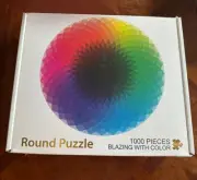 1000 Pieces Gradient Color Rainbow Adult Teen Round 26.7 “ Jigsaw Puzzle New
