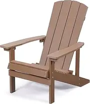 Ohana Avenue Adirondack Chair, Teak Poly Adirondack Fire Pit Chairs, Modern Plastic Adirondack Chair Weather Resistant for Patio, Porch, Deck, Pool, Garden, Backyard