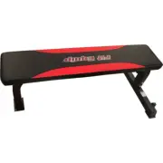 Pro Max Deluxe 110cm Workout Flat Bench Training Home Gym Equipment Black/Red