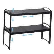 2 Pack Expandable Cabinet Countertop Shelves, Stackable Shelves Organizers For