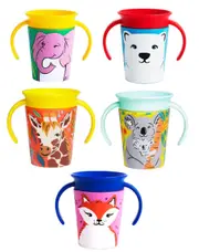 5-Pack Munchkin 177ml Miracle 360° Wild Love Trainer Drink Cup Baby/Toddler 6m+