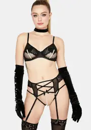 [Oh la la Cheri] Alyssa Lace Up Lingerie Set