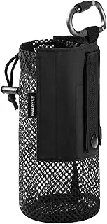 Tactical Molle Water Bottle Pouch with Carabiner Foldable Mesh Holder Bag for Travel Fishing Hunting Hiking Outdoor Activities