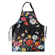Floral Aprons for Women with 2 Pockets Vintage Cute Flower Kitchen Aprons Col...