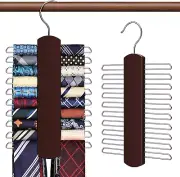Tie Rack for Closet, Premium Wooden Necktie Organizer Storage Tie/Belt Hanger, 3