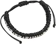 [AIMALL] Morse Code Bracelet – Adjustable String Weave Jewelry with Stainless Steel Beads and Leather, Secret Message Gift
