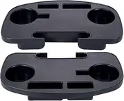Hanperal 2Pack Zero Gravity Chair Cup Holder for Zero Gravity Chair, Upgraded Version Cup Holder, Universal Clip On Chair Table with Mobile Device Slot and Snack Tray/Black