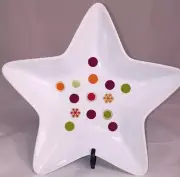 Candy/Trinket Dish Star Shaped Multi Color Circles Target Home 12" Porcelain