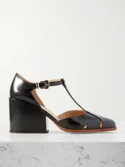 [Gabriela Hearst] Gabriela Hearst - Evita Glossed-leather Pumps - Black - IT36 IT 36 Black