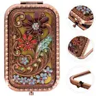 Small Mirror Handheld Folding Makeup Mirror Portable Travel Compact Mirror