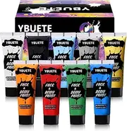 YBUETE 9 Colors Face Body Paint Set, Professional Paint Set for Halloween Cosplay Costume Party, Full-coverage Multi-Color Cream Makeup Blendable Set for Adults Halloween Cosplay SFX Makeup Paint
