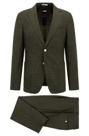 $895 - BOSS Slim Fit 2-Piece Suit in Wool Linen Blend Italian Fabric - Size 40R