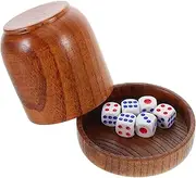 ibasenice 1 Set Solid Wood Sieve Cup Dice Stacking Cups Game Dices Cups Ktv Dices Shaker Stack Dices Cups Dices Shaker Cup Dices Cup with Lids Board Accessories Dices Shaker with Lid Wooden